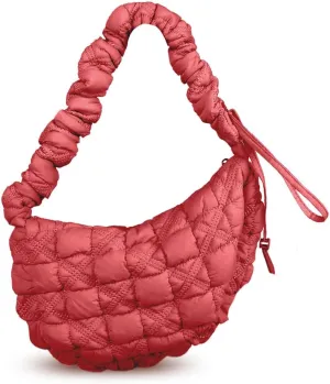 Puffer Bag Quilted Padded Tote Bags for Women Puffy Hobo Purse Lightweight Down Cotton Crossbody Shoulder Bag