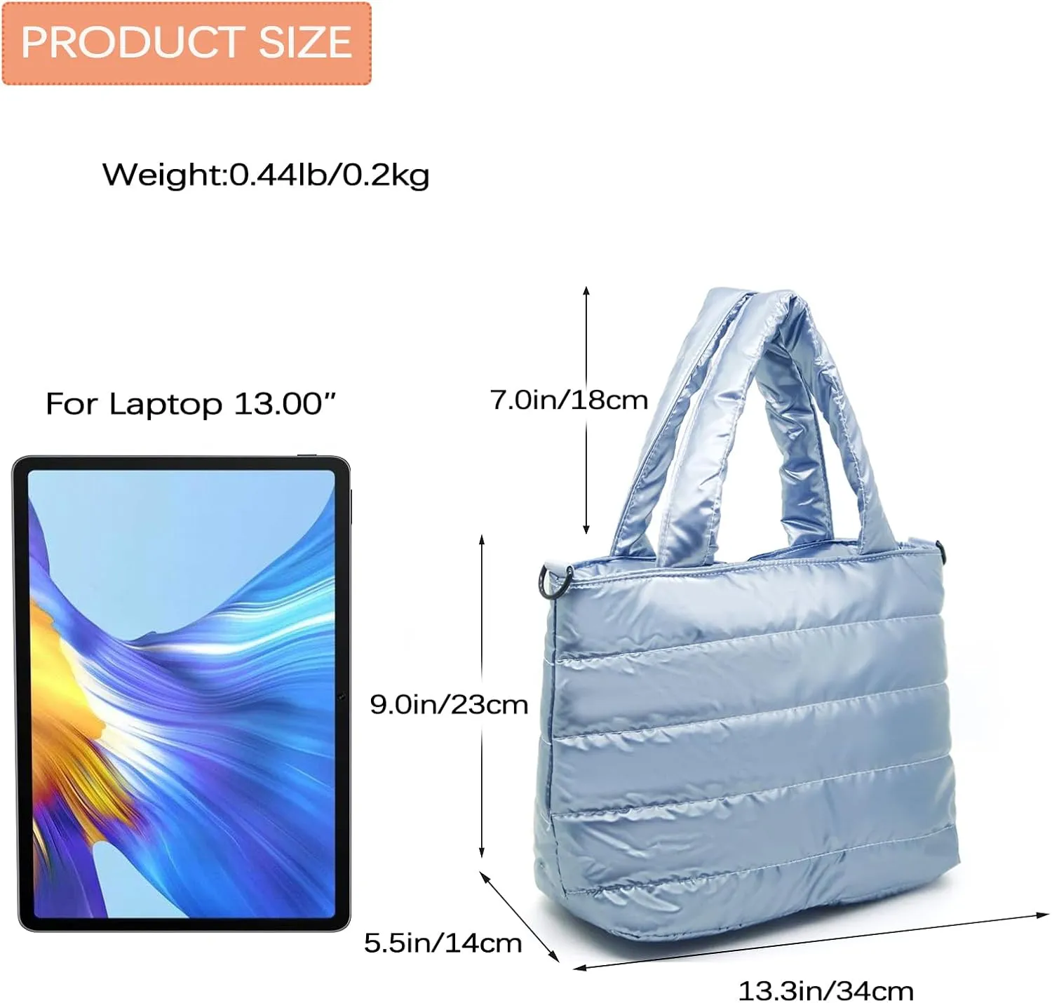Puffer Carryall Tote Bag for Women Quilted Shoulder Bag for Travel Lightweight Cotton Padded Hobo Handbag