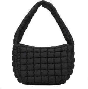 Puffer Carryall Tote Bag for Women Quilted Shoulder Bag for Travel Lightweight Cotton Padded Hobo Handbag