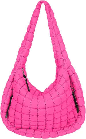 Puffer Crossbody Bag Lightweight Quilted Puffer Tote Bag Puffy Shoulder Bag Quilted Hobo Bags for Women