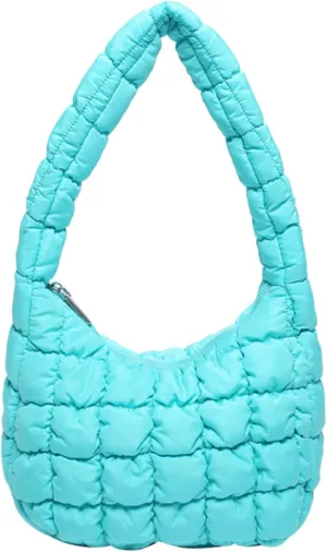 Puffer Quilted Shoulder Bag for Women Handbag Puffy Hobo Nylon Padded Tote Bag Soft Purse Lightweight