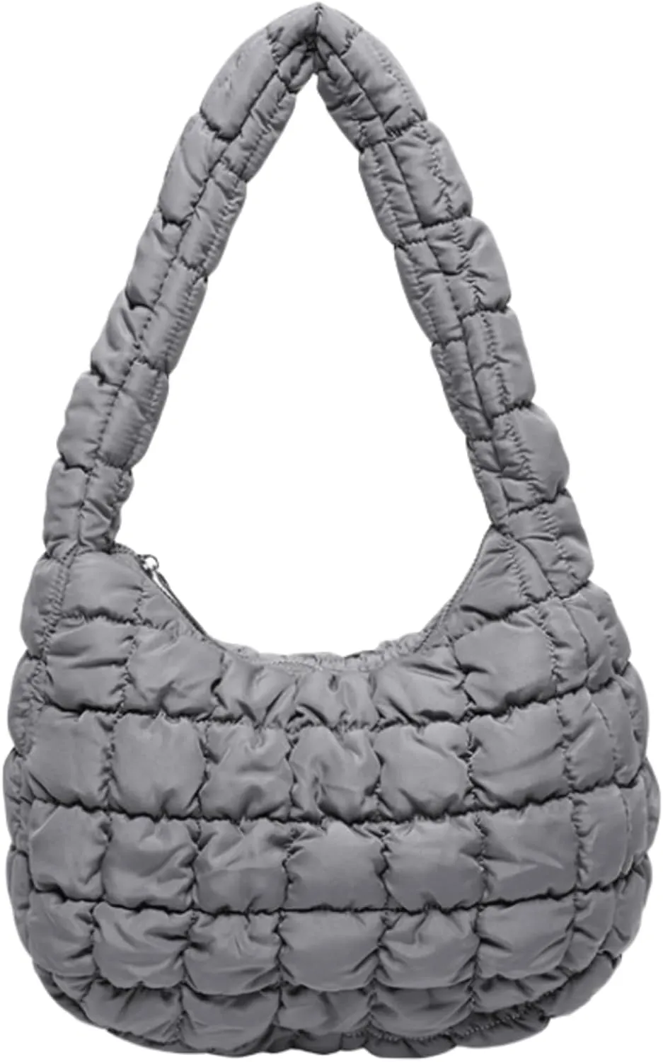 Puffer Quilted Shoulder Bag for Women Handbag Puffy Hobo Nylon Padded Tote Bag Soft Purse Lightweight
