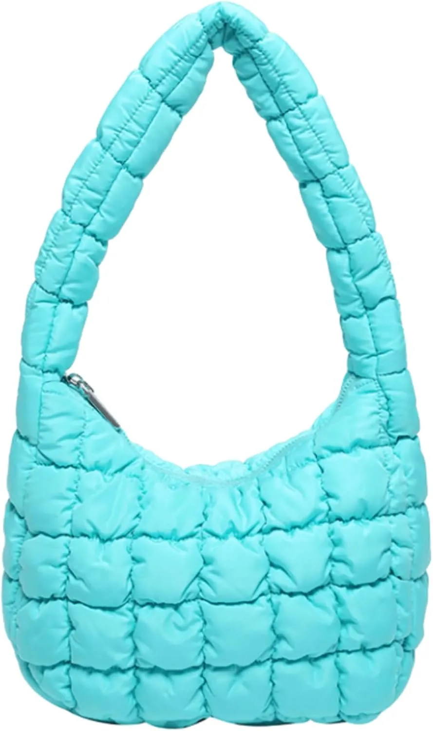 Puffer Quilted Shoulder Bag for Women Handbag Puffy Hobo Nylon Padded Tote Bag Soft Purse Lightweight