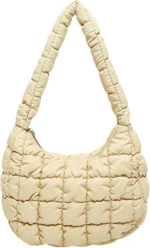 Puffer Quilted Shoulder Bag for Women Handbag Puffy Hobo Nylon Padded Tote Bag Soft Purse Lightweight