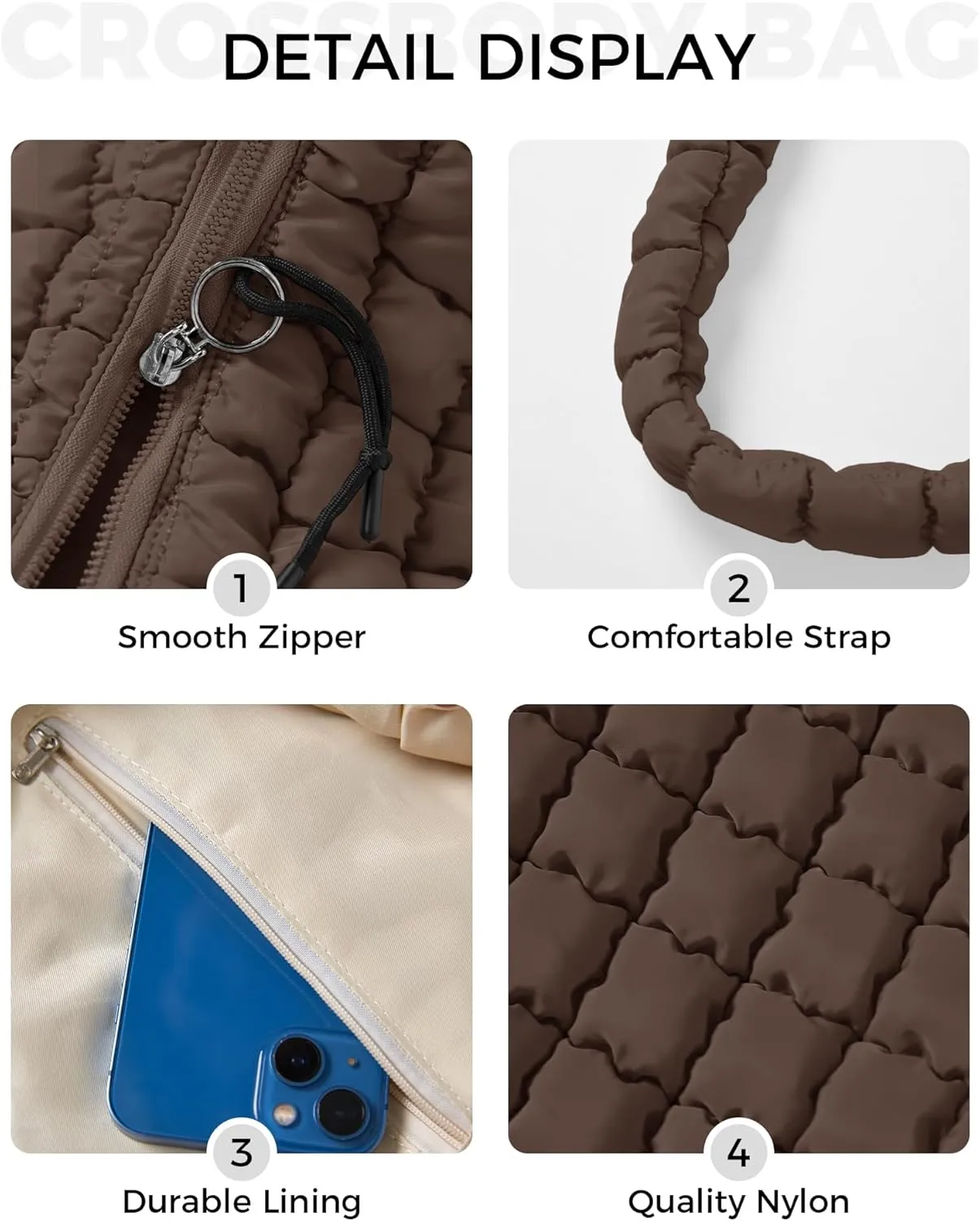 Puffer Quilted Shoulder Bag for Women Padding Shoulder Bag Puffy Hobo Bag Trendy Tote Bag 2025
