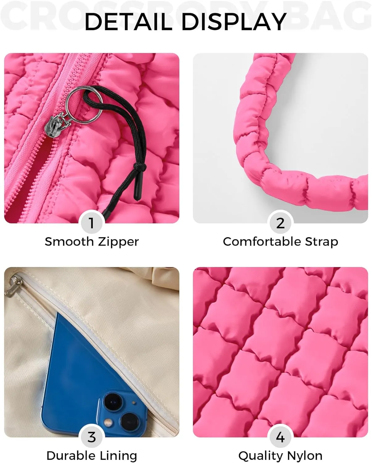 Puffer Quilted Shoulder Bag for Women Padding Shoulder Bag Puffy Hobo Bag Trendy Tote Bag 2025