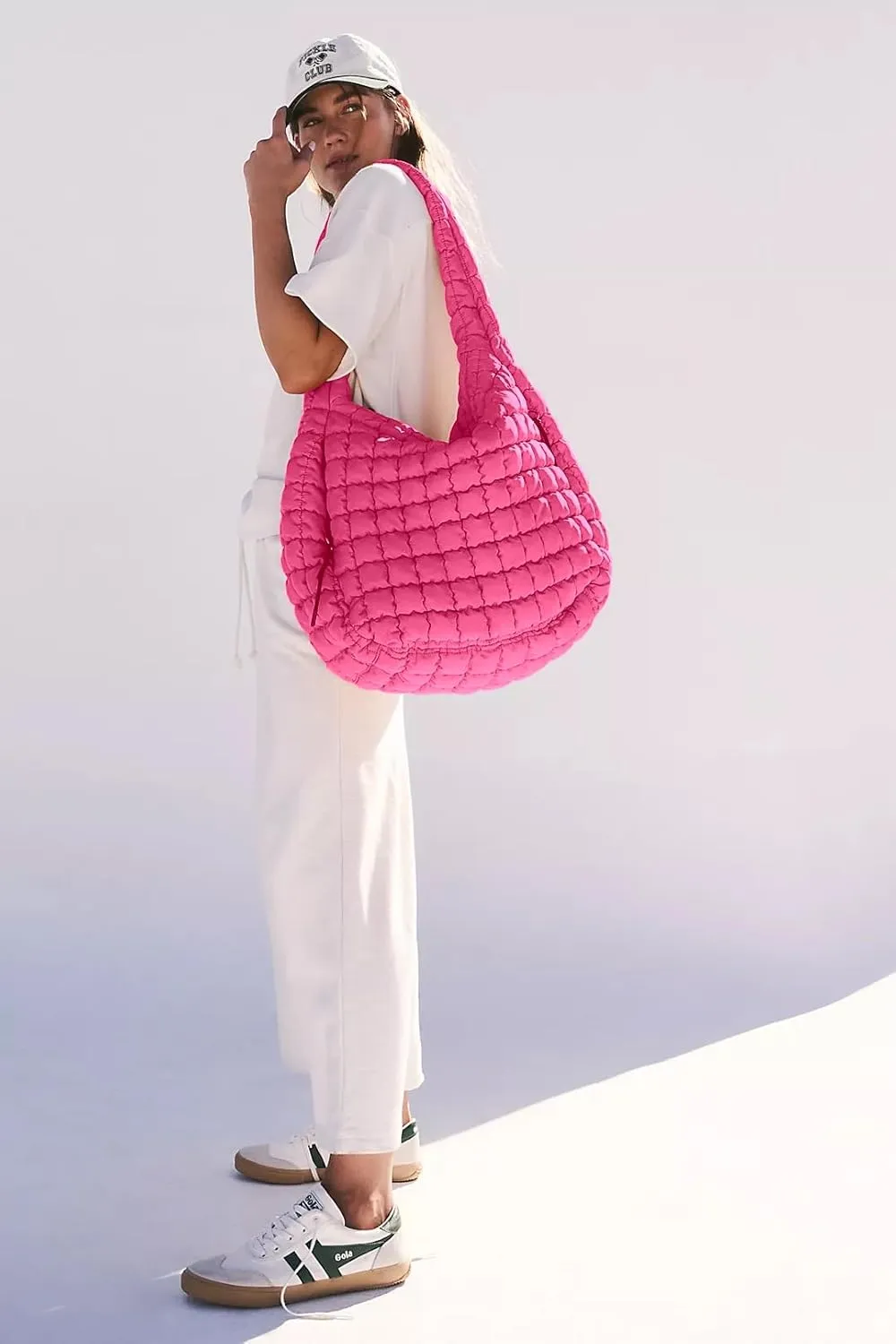Puffer Quilted Shoulder Bag for Women Padding Shoulder Bag Puffy Hobo Bag Trendy Tote Bag 2025