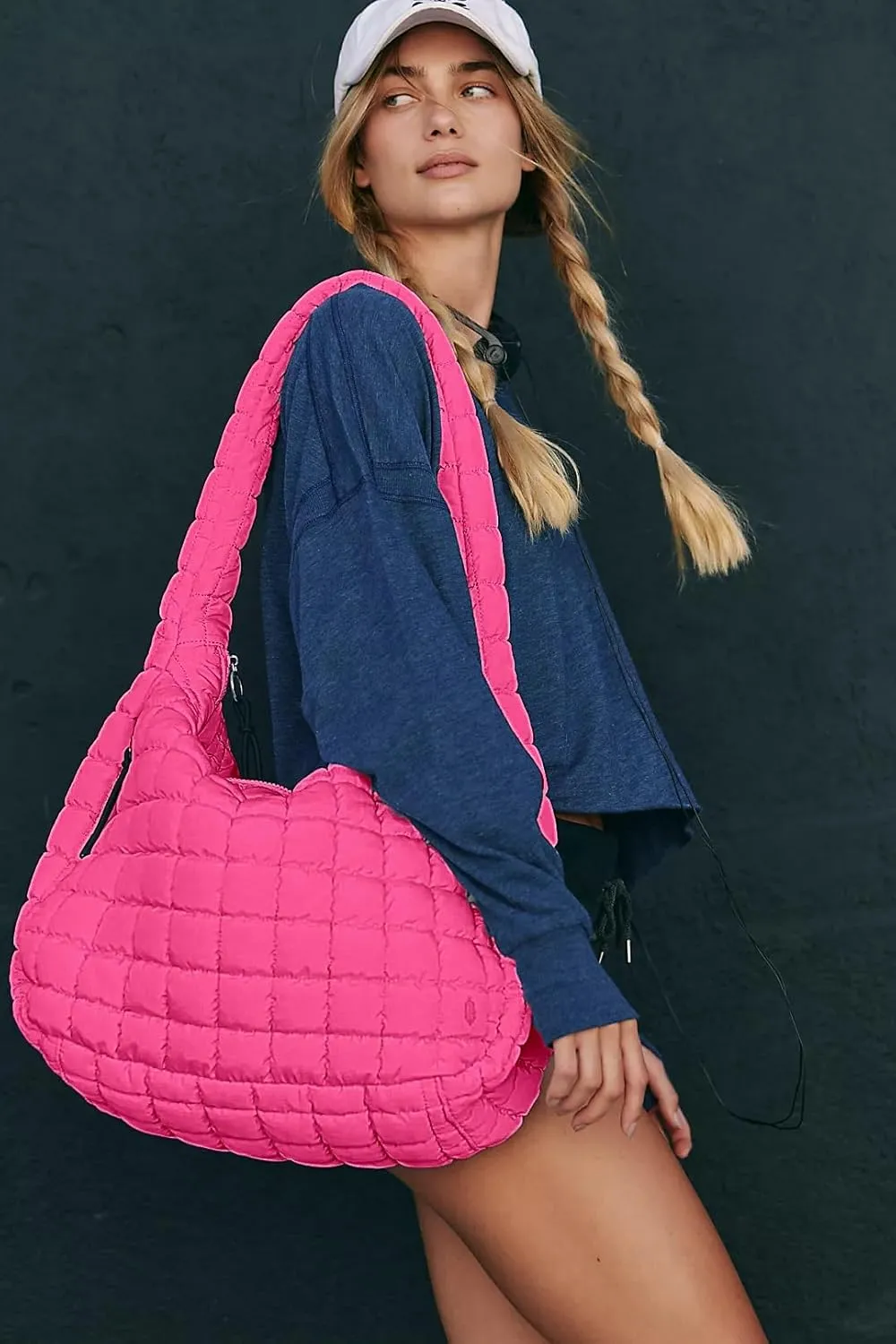 Puffer Quilted Shoulder Bag for Women Padding Shoulder Bag Puffy Hobo Bag Trendy Tote Bag 2025