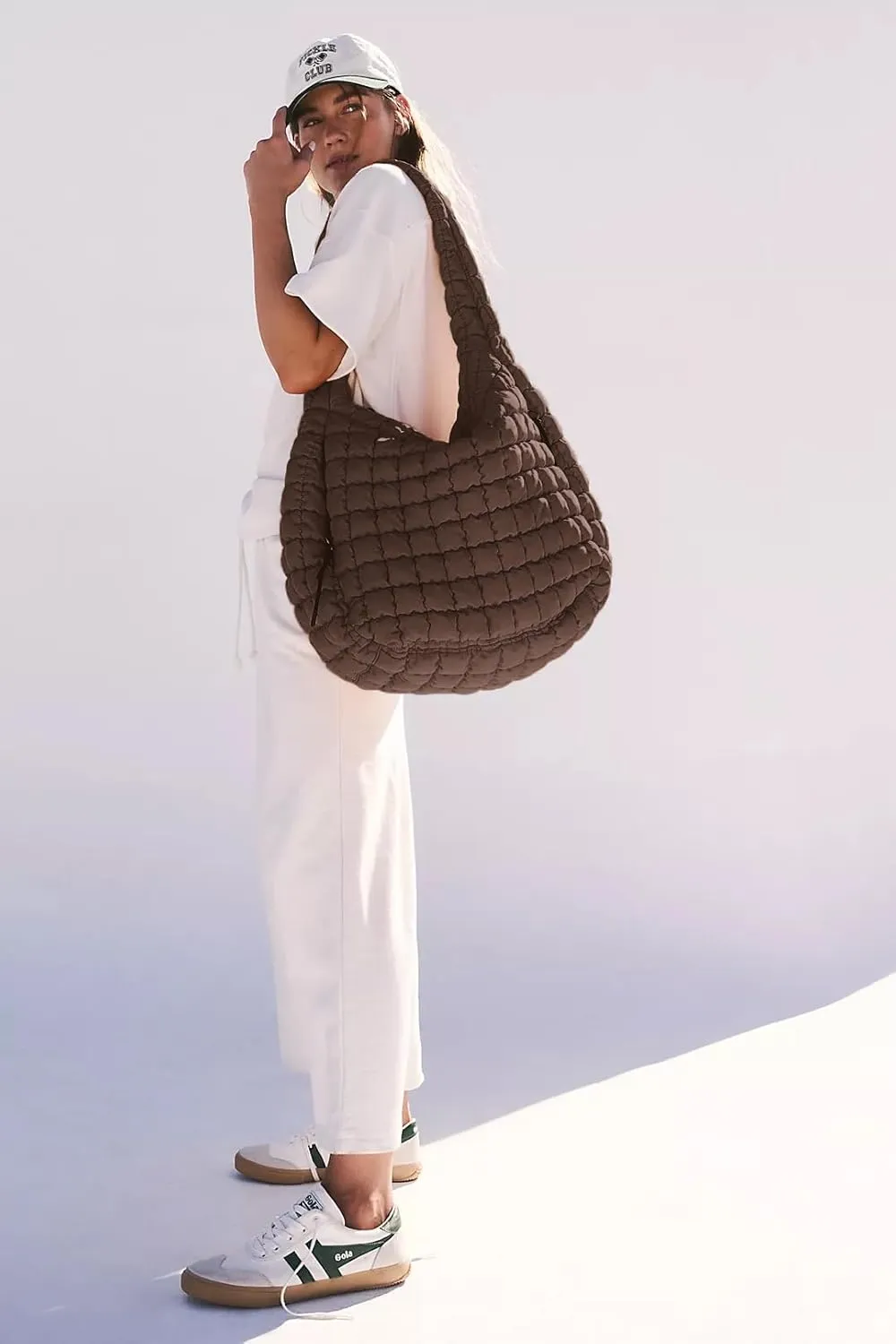Puffer Quilted Shoulder Bag for Women Padding Shoulder Bag Puffy Hobo Bag Trendy Tote Bag 2025
