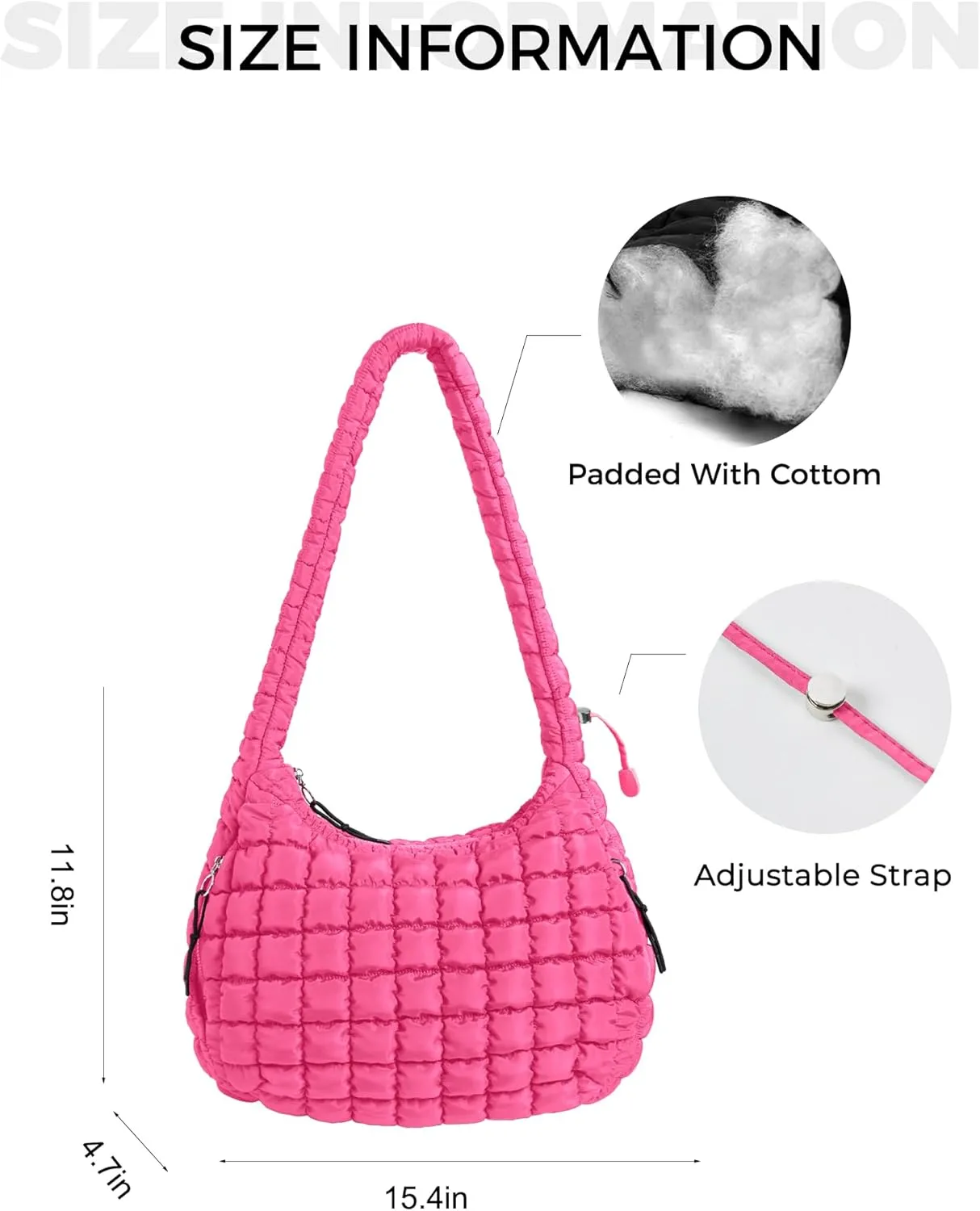 Puffer Quilted Shoulder Bag for Women Padding Shoulder Bag Puffy Hobo Bag Trendy Tote Bag 2025