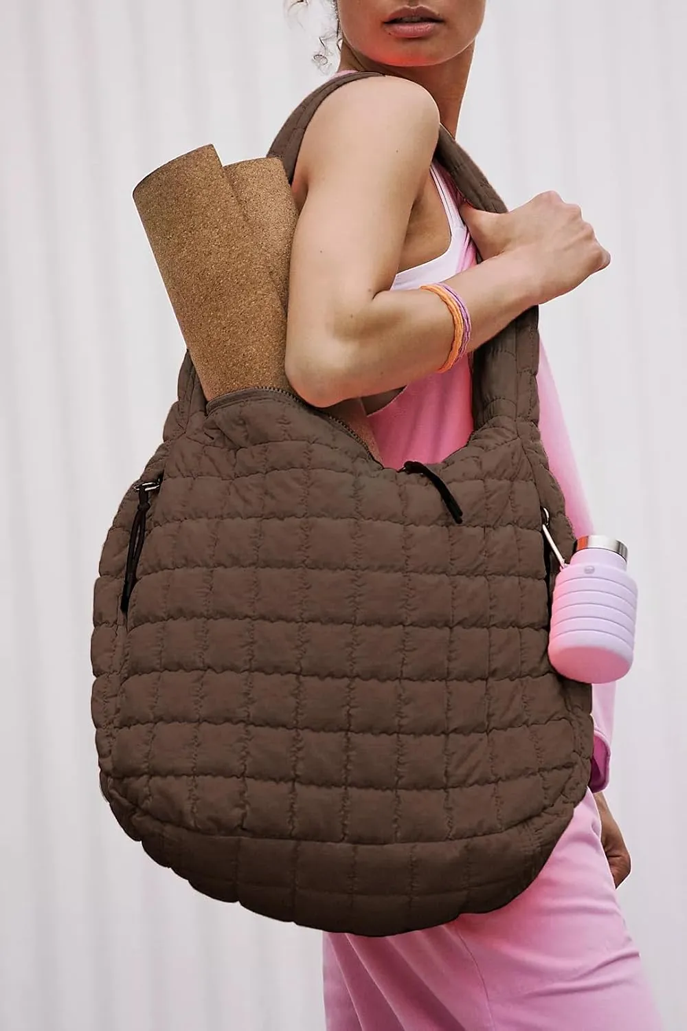Puffer Quilted Shoulder Bag for Women Padding Shoulder Bag Puffy Hobo Bag Trendy Tote Bag 2025