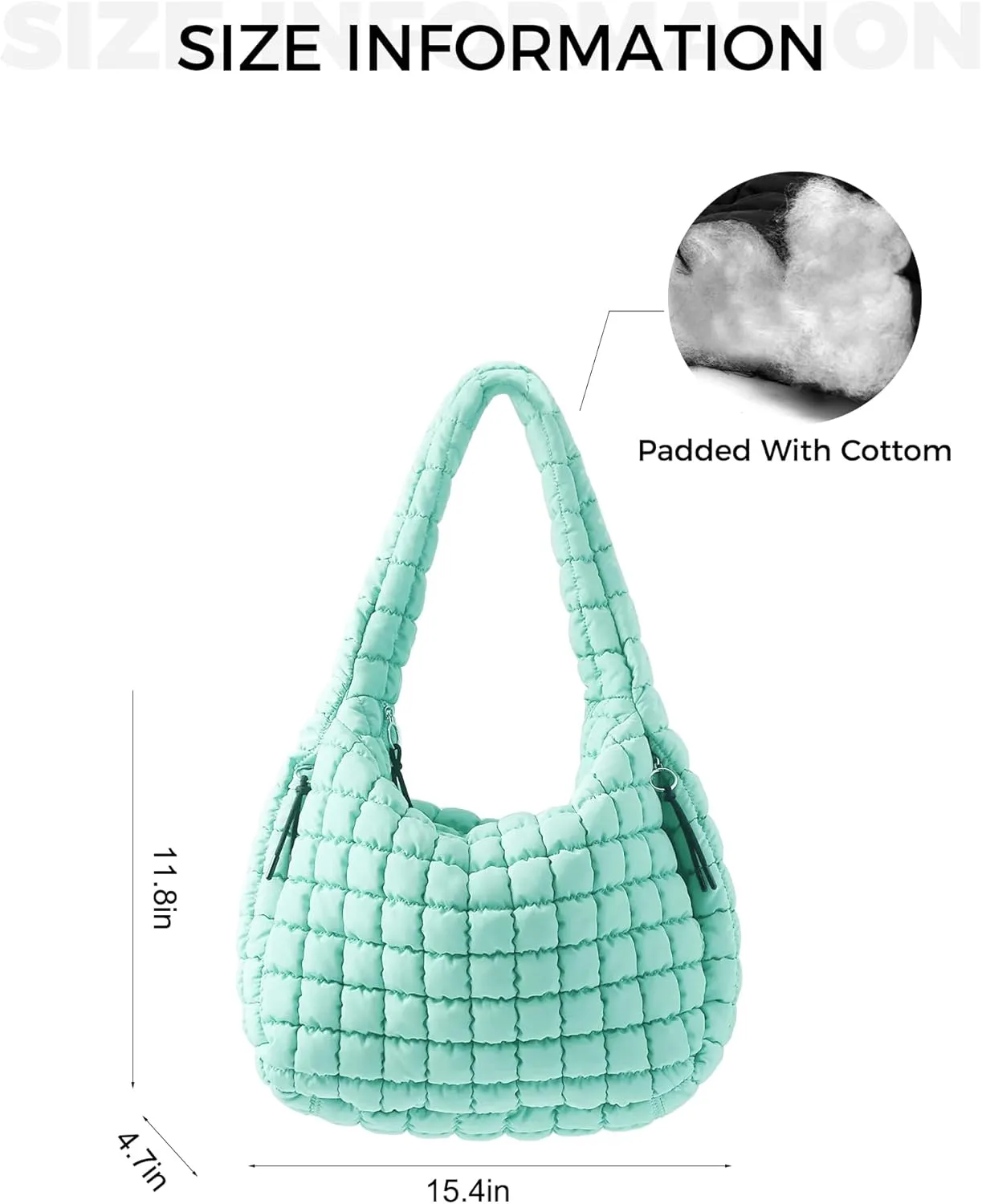 Puffer Quilted Shoulder Bag for Women Padding Shoulder Bag Puffy Hobo Bag Trendy Tote Bag 2025