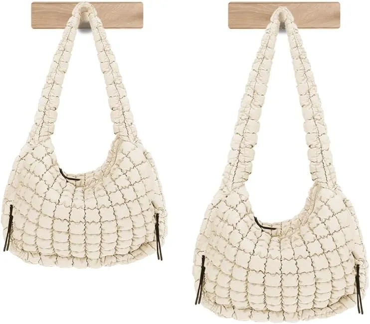 Puffer Tote Bag for Women Large Lightweight Crossbody Shoulder Bag Quilted Puffy Hobo Handbags