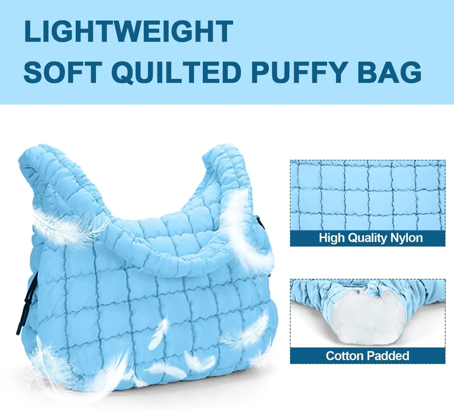 Puffer Tote Bag for Women Large Quilted Puffy Tote Bags Quilted Crossbody Bag Soft Puff Shoulder Bags Padding Hobo Bag