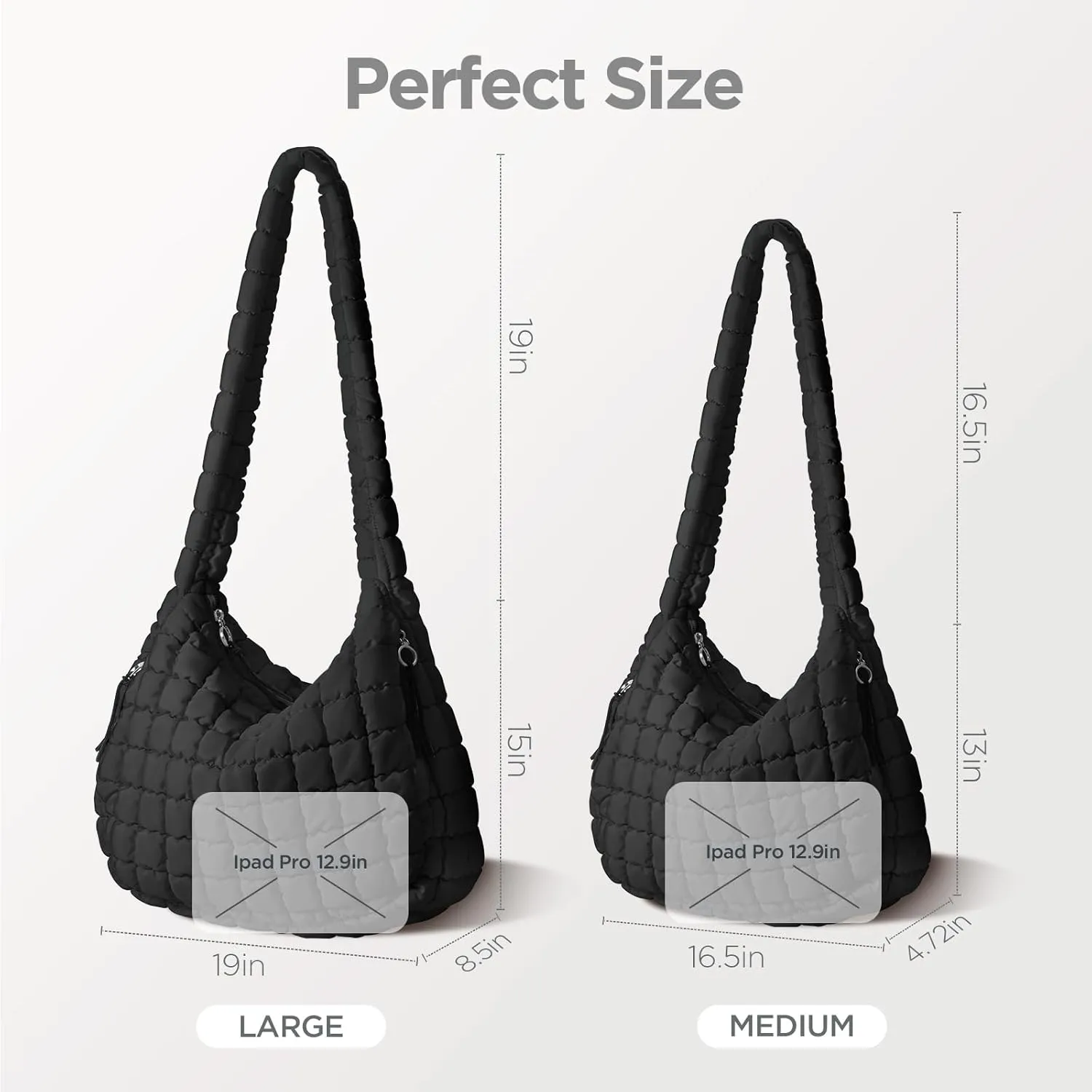 Puffer Tote Bag for Women Large Quilted Tote Bag Quilted Carryall Bag Soft Puffy Crossbody Bag Hobo Handbags Puff Purse