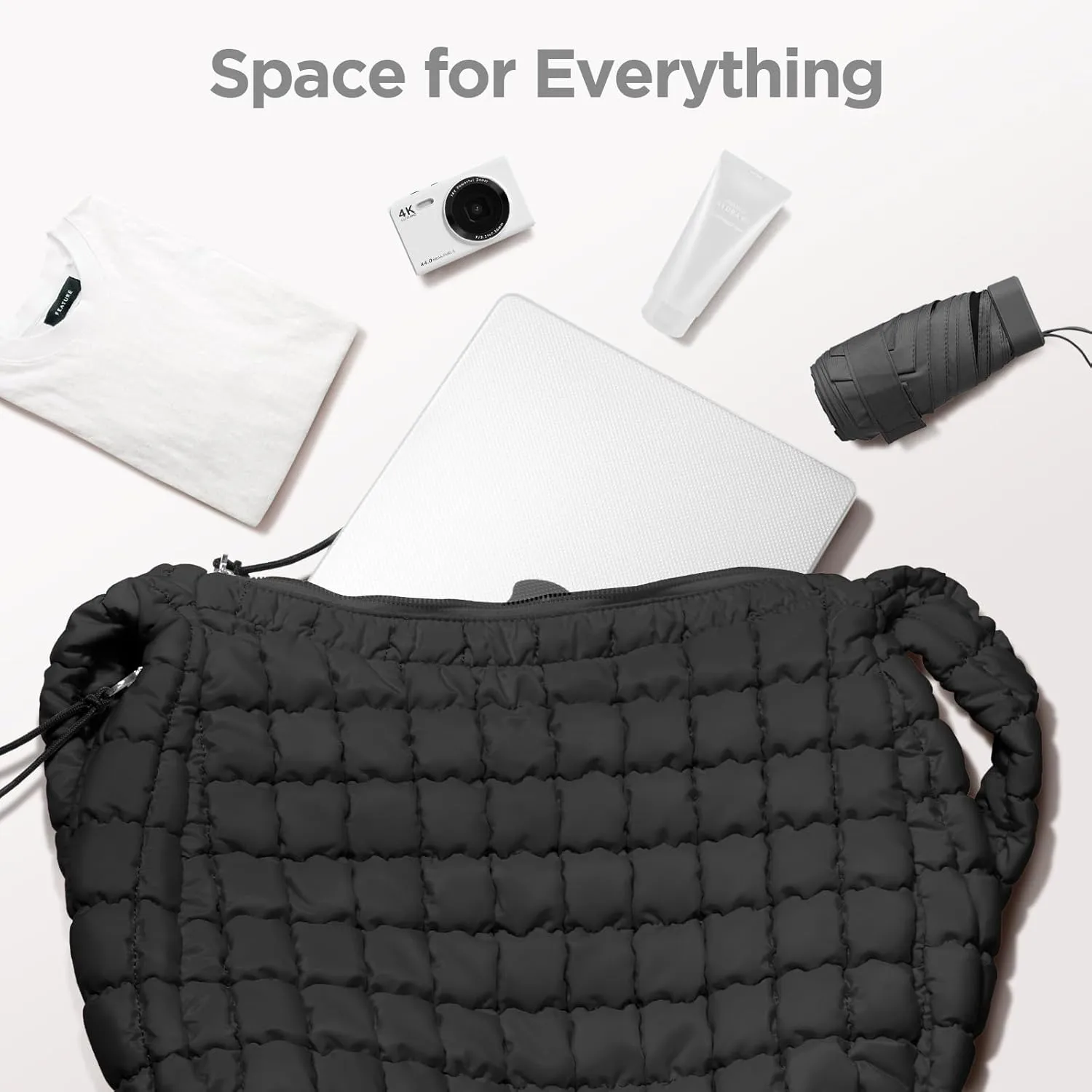 Puffer Tote Bag for Women Large Quilted Tote Bag Quilted Carryall Bag Soft Puffy Crossbody Bag Hobo Handbags Puff Purse