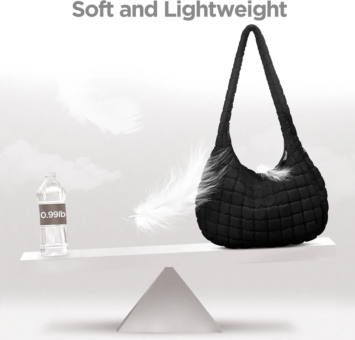 Puffer Tote Bag for Women Large Quilted Tote Bag Quilted Carryall Bag Soft Puffy Crossbody Bag Hobo Handbags Puff Purse