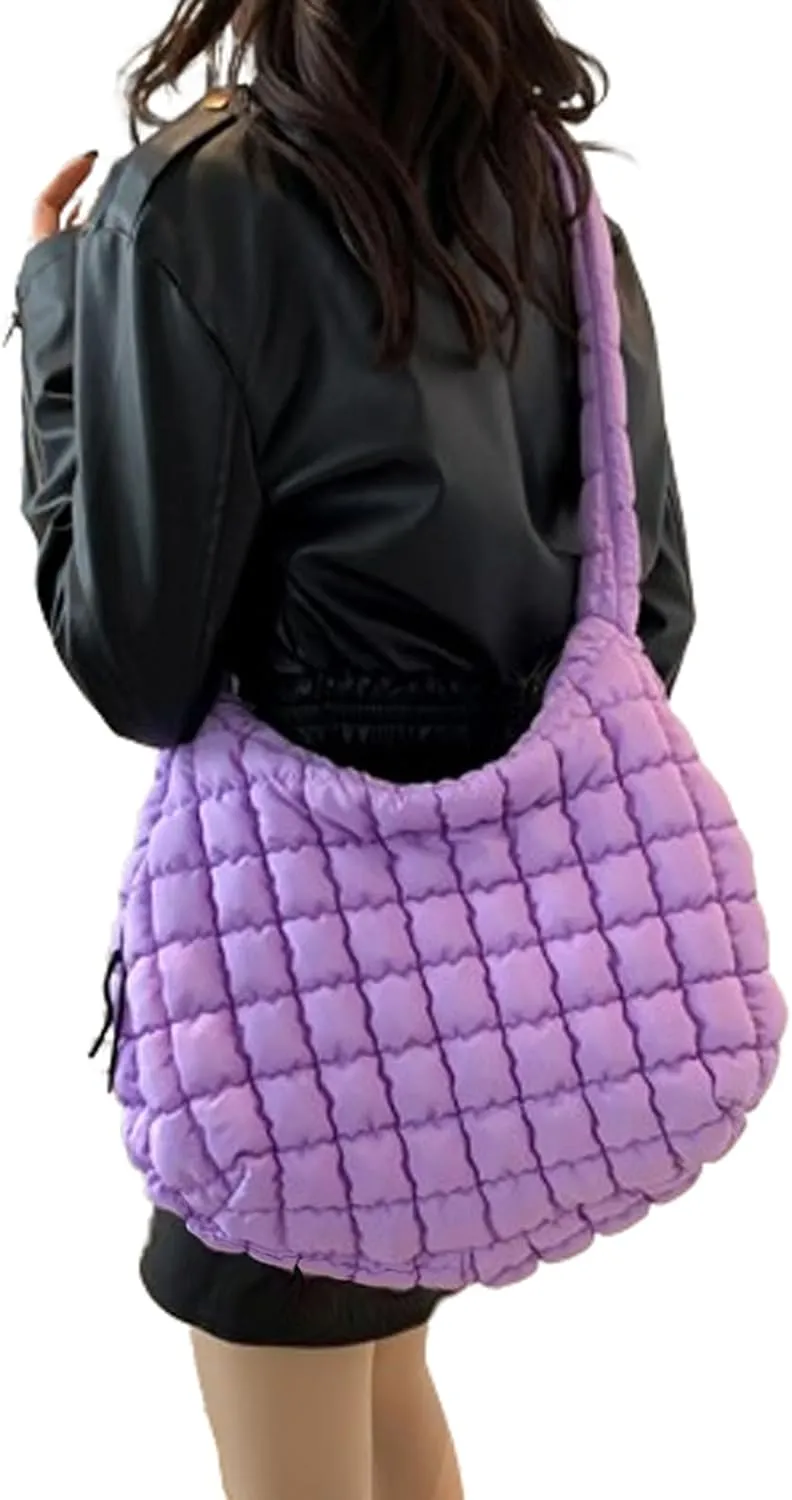 Puffer Tote Bag for Women Quilted Carryall Bag Quilted Puffer Tote Bag Large Puffer Tote Bag Puffy Crossbody Bags