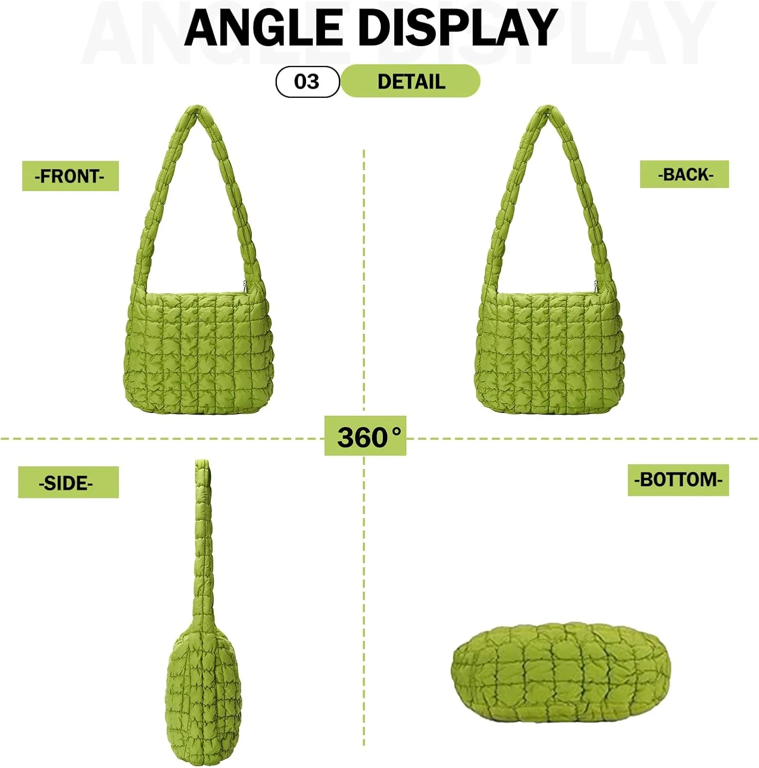Puffer Tote Bag for Women Quilted Tote Bag Quilted Crossbody Bag Lightweight Padding Pufferr Shoulder Bag