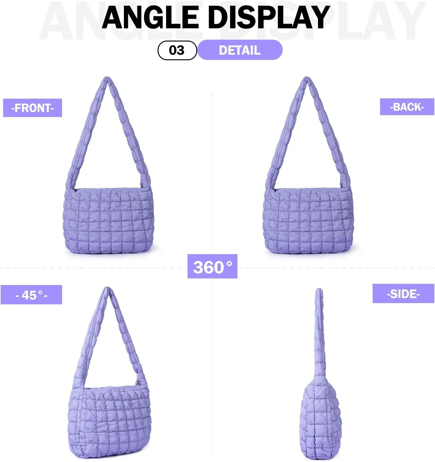 Puffer Tote Bag for Women Quilted Tote Bag Quilted Crossbody Bag Lightweight Padding Pufferr Shoulder Bag