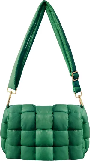 Puffer Woven Crossbody Bag Purse Handbags for Women, Quilted Hobo Carryall Bag Shoulder Bags with Adjustable Strap