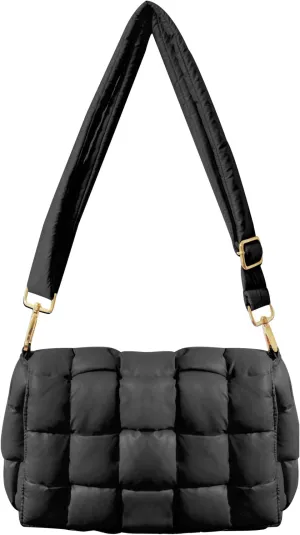 Puffer Woven Crossbody Bag Purse Handbags for Women, Quilted Hobo Carryall Bag Shoulder Bags with Adjustable Strap