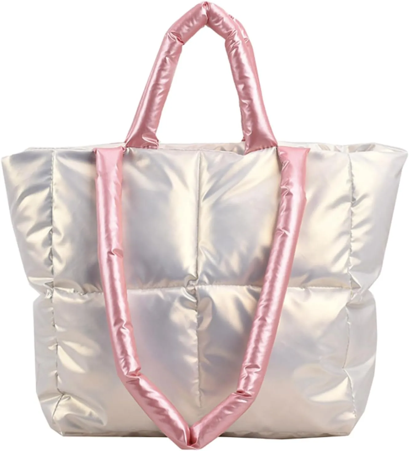 Puffy Tote Bag Padded Puffy Tote Lattice Handbags for Women Large Puffer Tote Bag Shoulder Bag Puffer Luxury Bags
