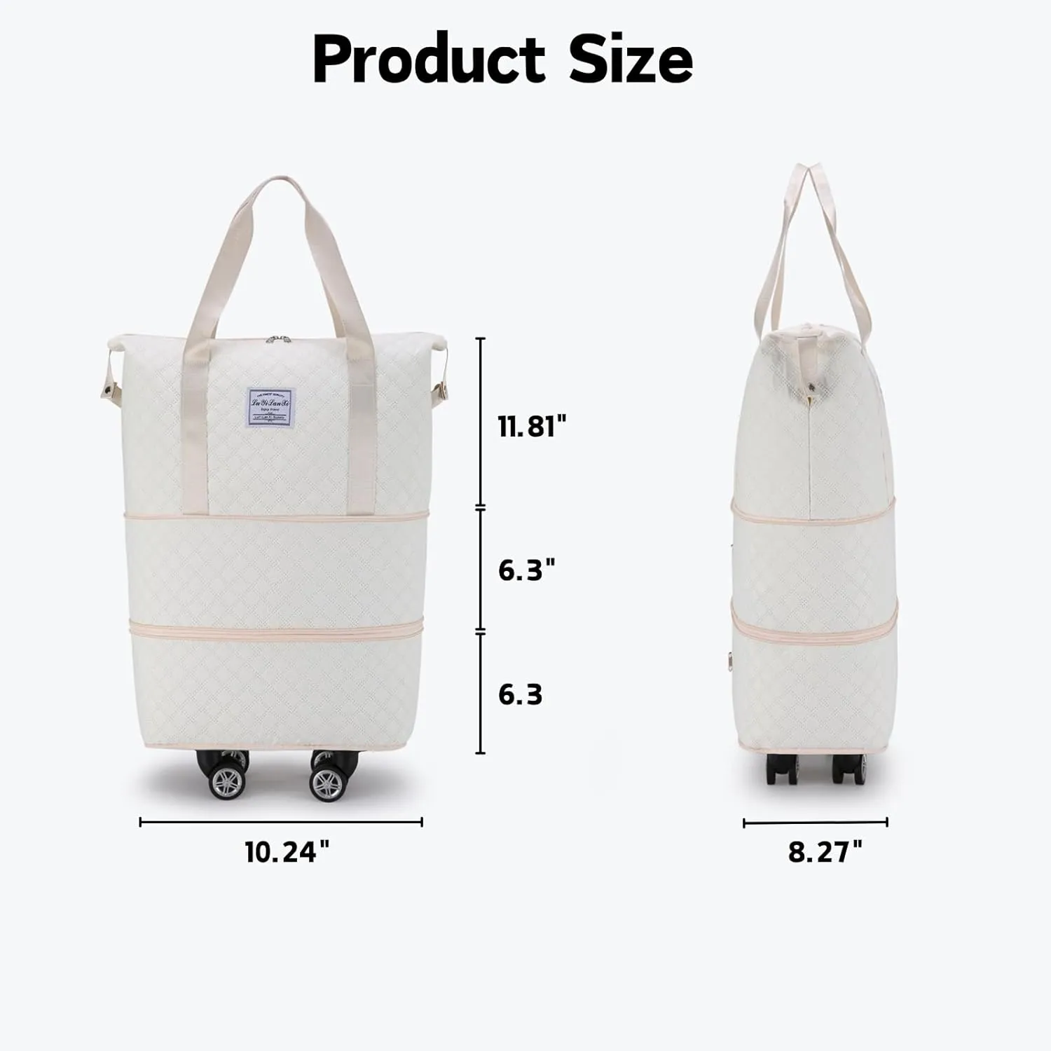 Purple Large Waterproof Rolling Duffel Bag with Wheels, Expandable Travel Duffel Bag with Detachable Spinner Wheels & Wet Pocket, Carry On Overnight Bag Hospital Bag