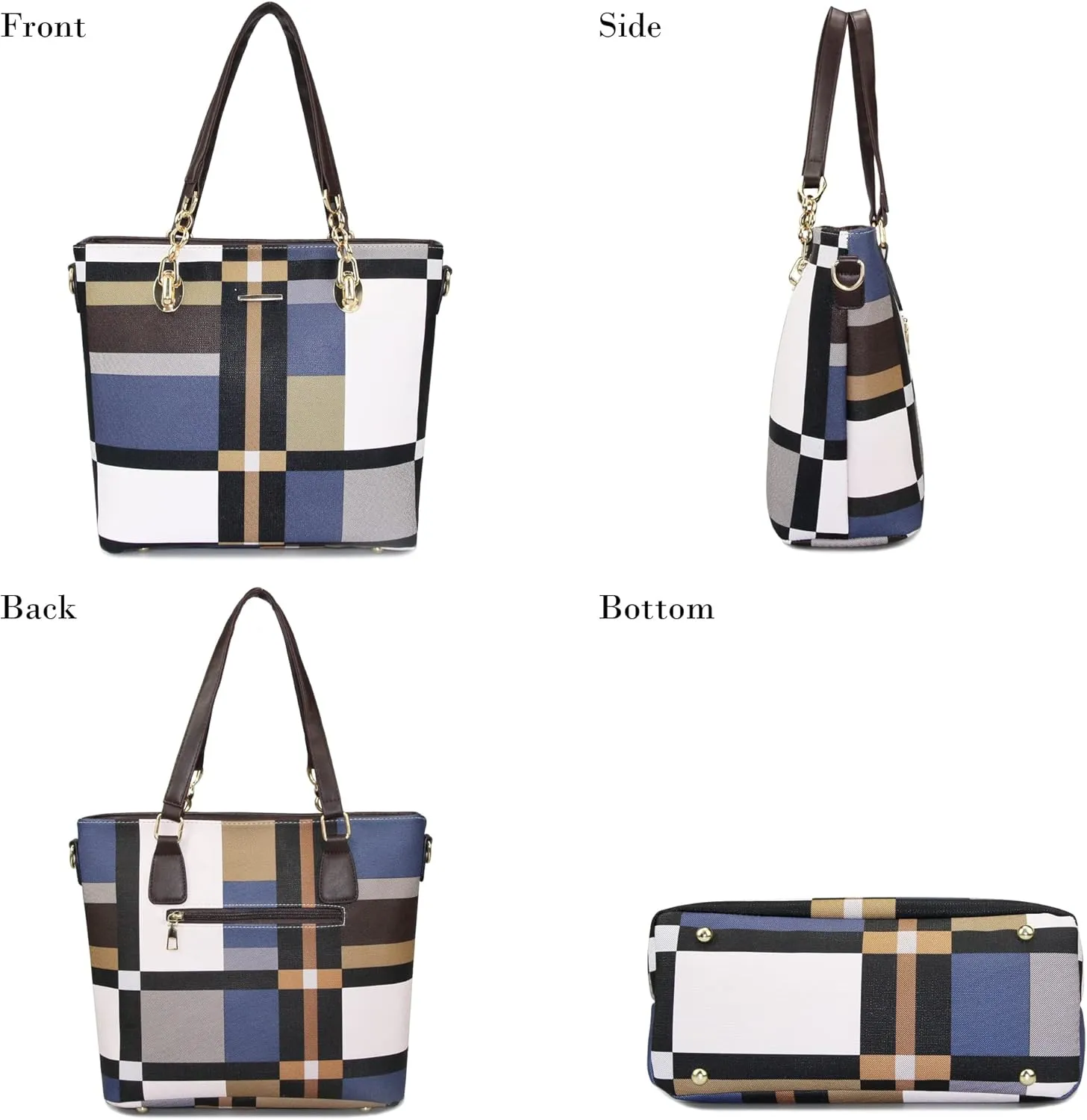 Purses and Handbags for Women Synthetic Leather Tote Crossbody Bags Satchel Purses Set 6pcs