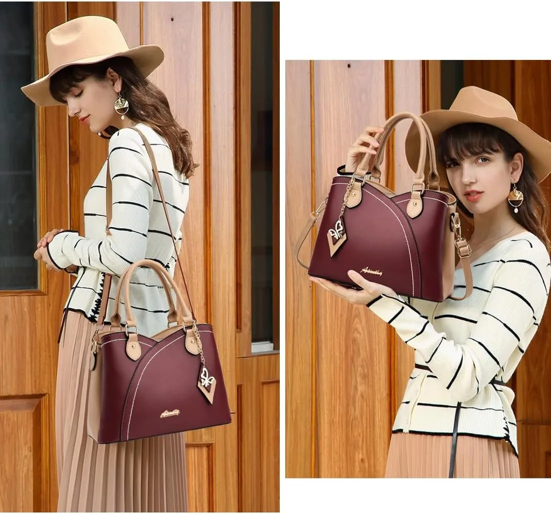 Purses and Handbags for Women Tote PU Leather Ladies Satchel Top Handle Crossbody Shoulder Bag