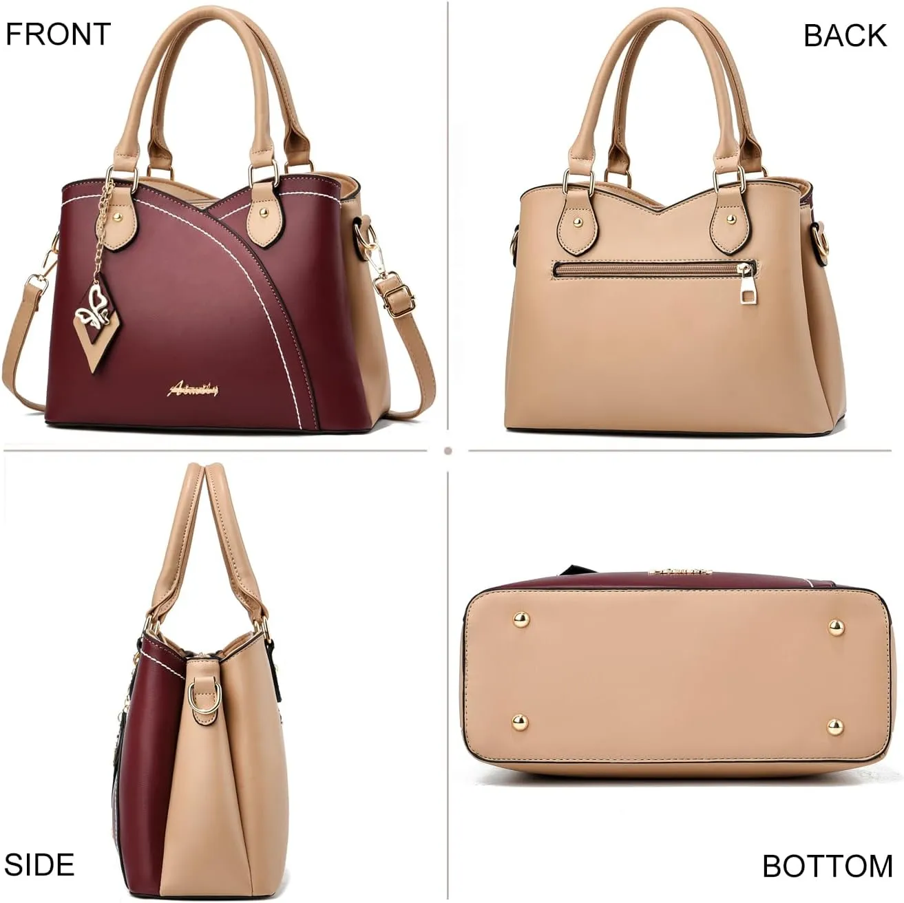 Purses and Handbags for Women Tote PU Leather Ladies Satchel Top Handle Crossbody Shoulder Bag