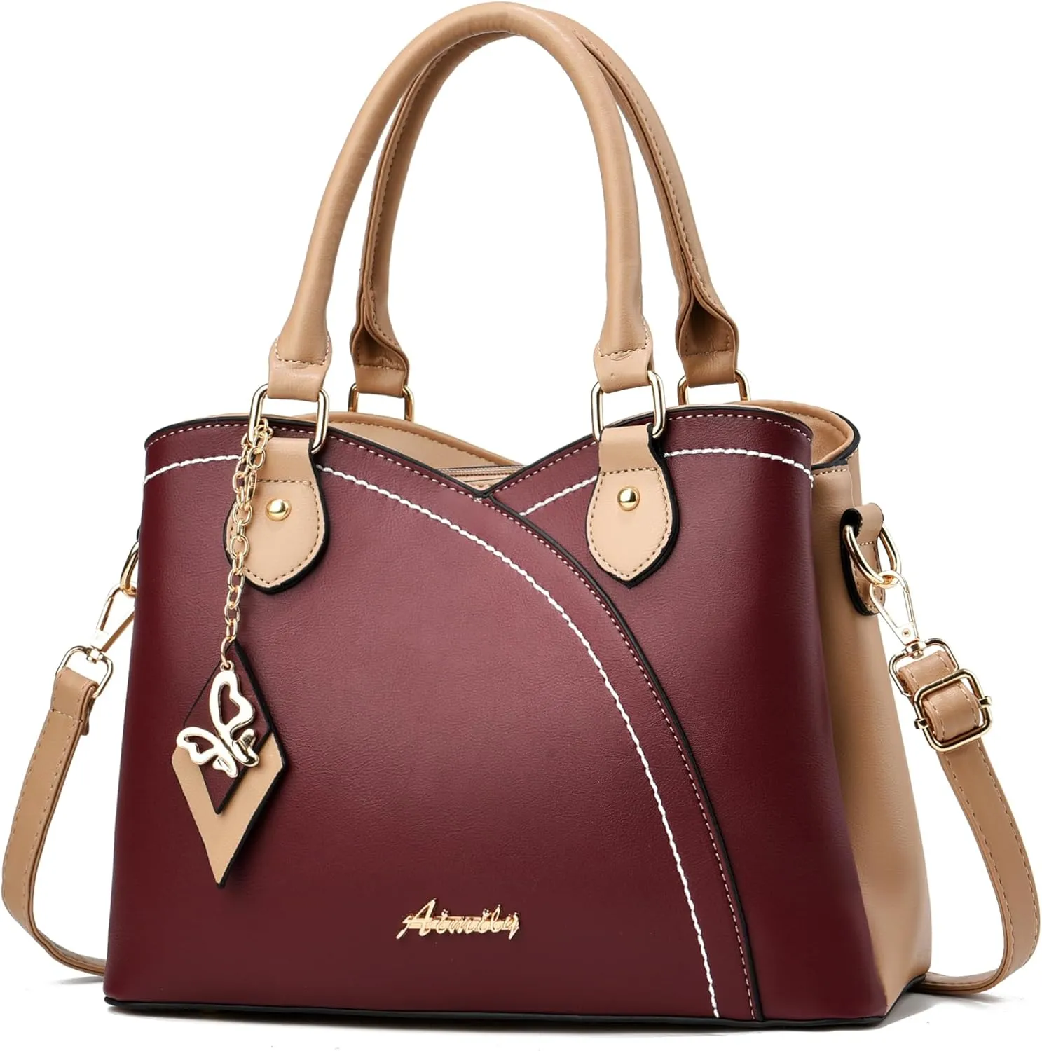 Purses and Handbags for Women Tote PU Leather Ladies Satchel Top Handle Crossbody Shoulder Bag
