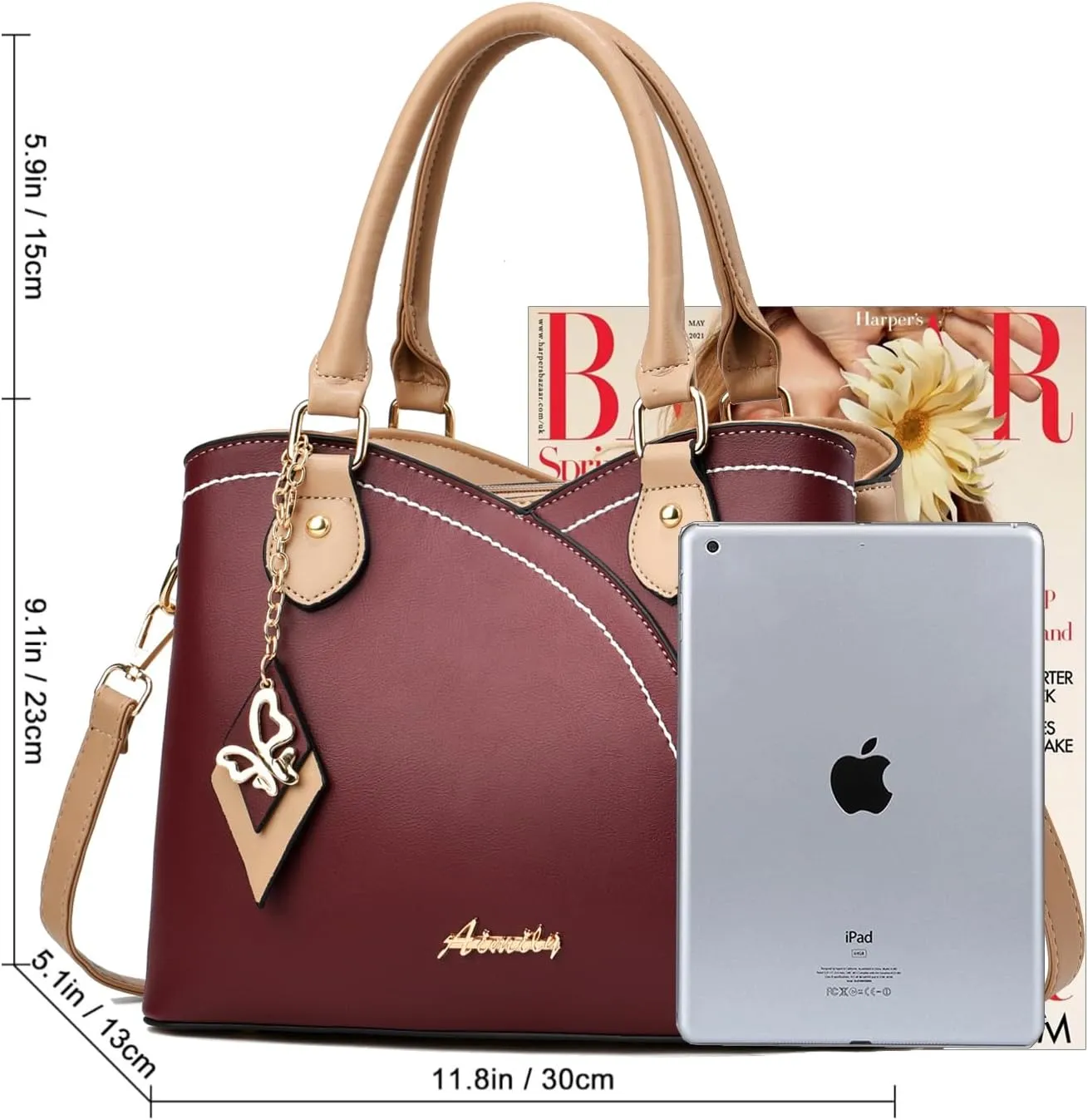 Purses and Handbags for Women Tote PU Leather Ladies Satchel Top Handle Crossbody Shoulder Bag