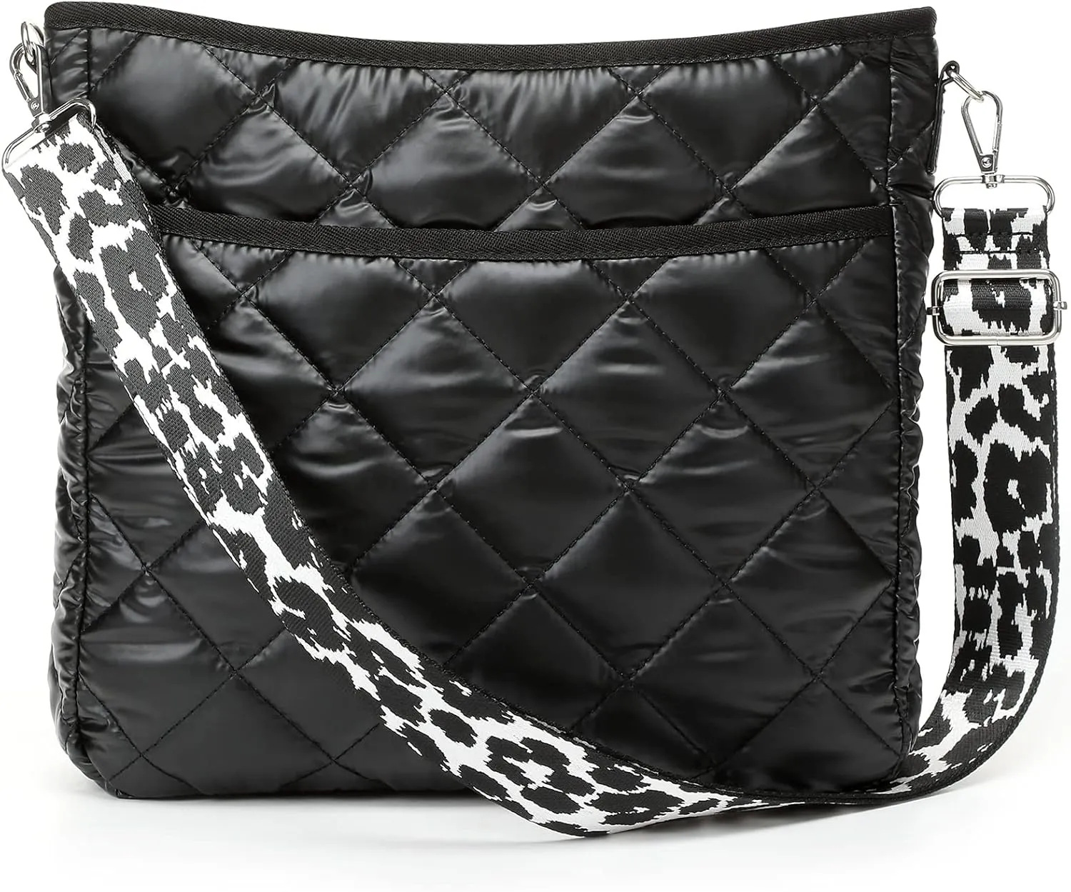 Quilted Crossbody & Puffer Shoulder Bag, Tote with Zipper - Fashion Cotton Quilted Ladies Handbag