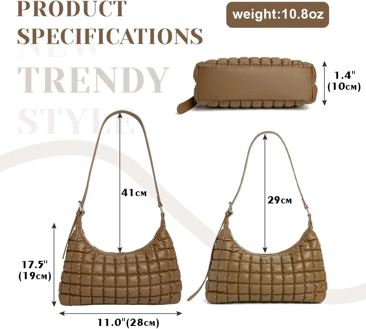 Quilted Crossbody Bags for Women Leather Vegan Pleated Plaid Purse Shoulder Bags Lightweight Puffer Bag Satchel Handbag