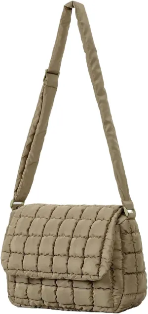 Quilted Crossbody Bags for Women, Lightweight Puffer Crossbody Bag Puffy Purse Quilted Shoulder Bag