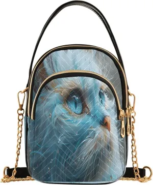 Quilted Crossbody Bags for Women,A Painting Of A Persian Cat in The Style Of Karol Bak Women's Crossbody Handbags Small Travel Purses Phone Bag