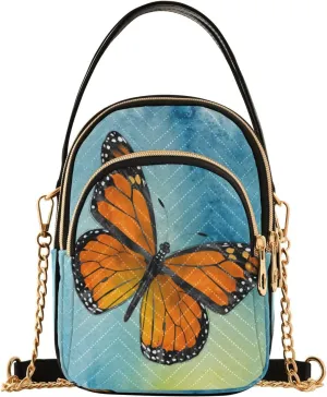 Quilted Crossbody Bags for Women,Monarch Butterfly Women's Crossbody Handbags Small Travel Purses Phone Bag