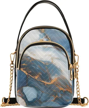 Quilted Crossbody Bags for Women,Splash Ink Color Marble Women's Crossbody Handbags Small Travel Purses Phone Bag