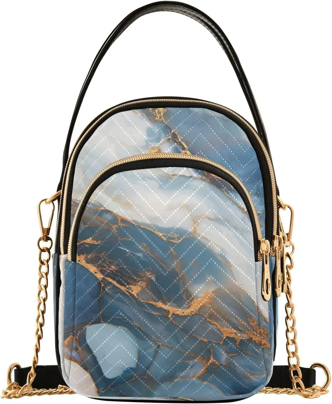 Quilted Crossbody Bags for Women,Splash Ink Color Marble Women's Crossbody Handbags Small Travel Purses Phone Bag