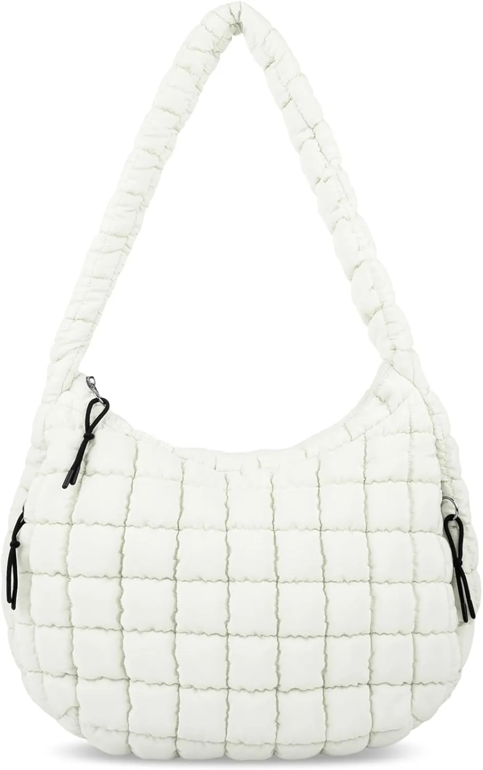 Quilted Puffer Tote Bag for Women - Large Crossbody Bag, Lightweight Nylon Puffy Carryall Hobo Puff Shoulder Bag