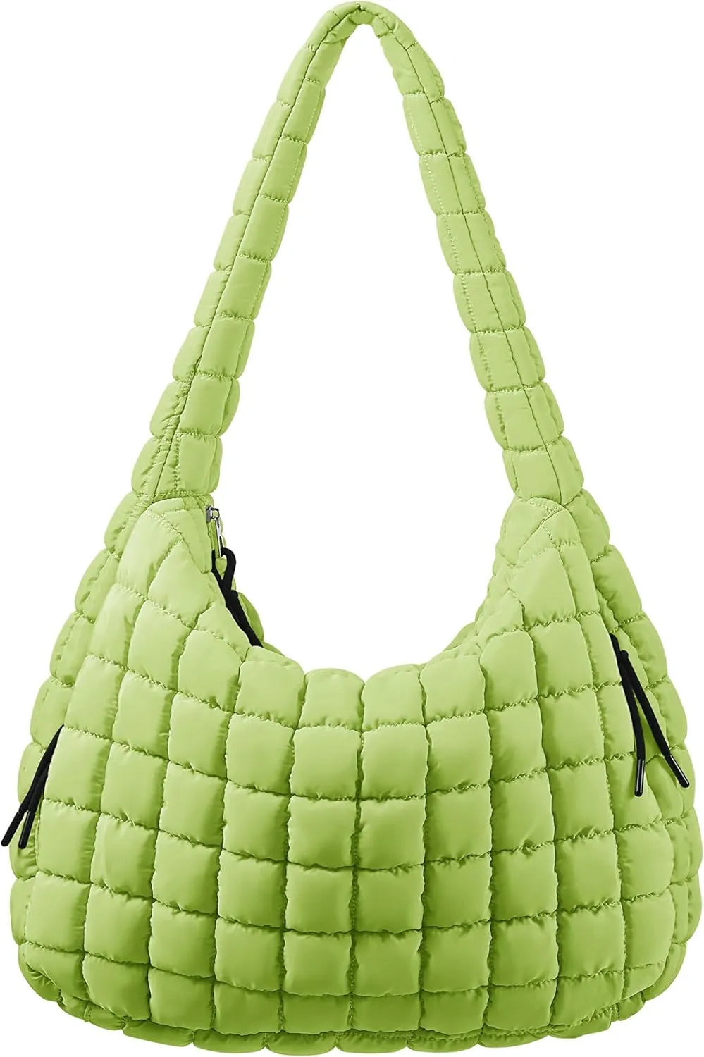 Quilted Puffer Tote Bag for Women Large Tote Bag Puffy Tote Bag with Zipper Lightweight Hobo Bag Crossbody Shoulder Bag