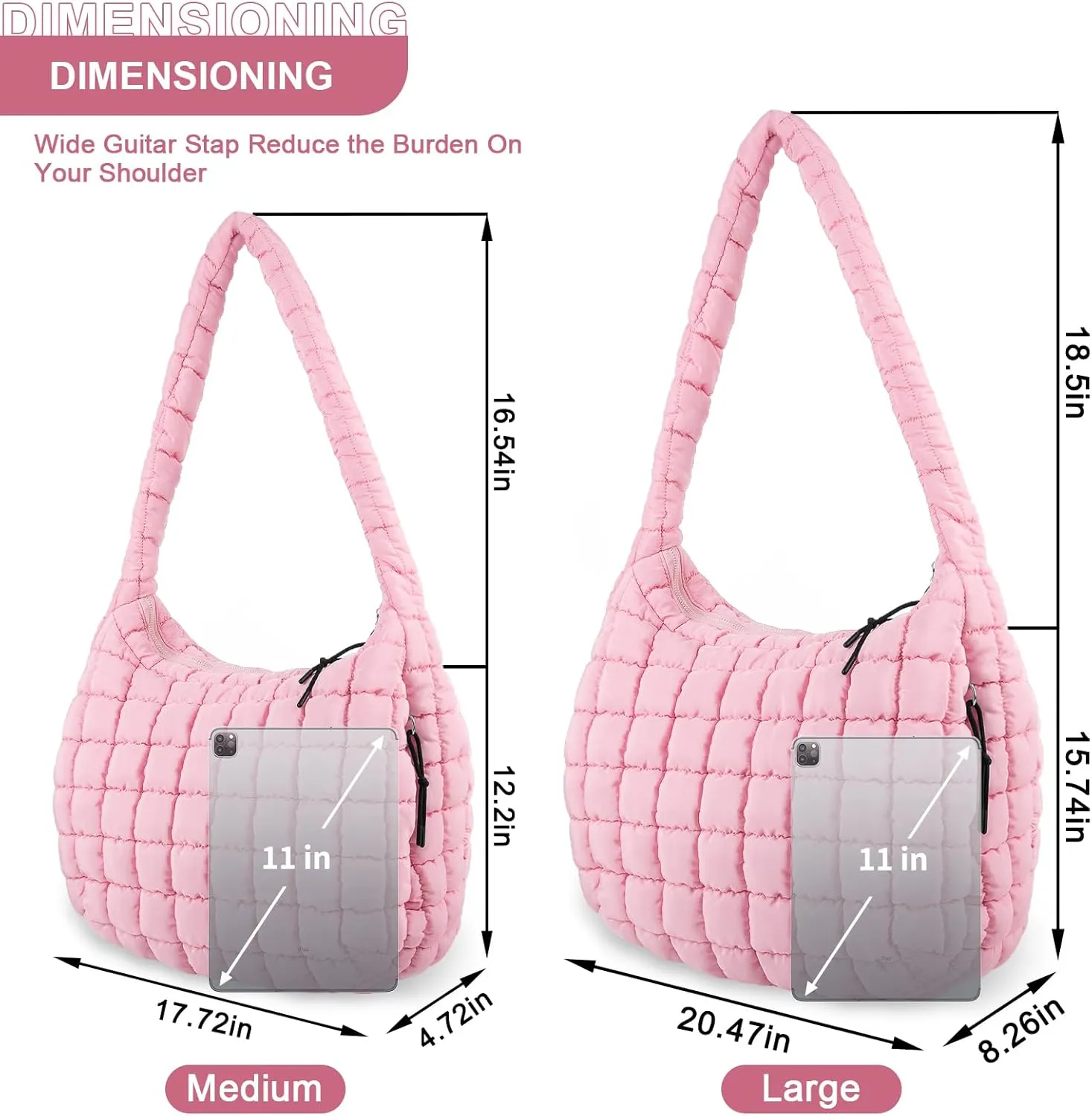 Quilted Puffer Tote Bag Purse Puffy Crossbody Shoulder Bag,Lightweight Nylon Hobo Bag Puffer Carryall Bag for Women Girl