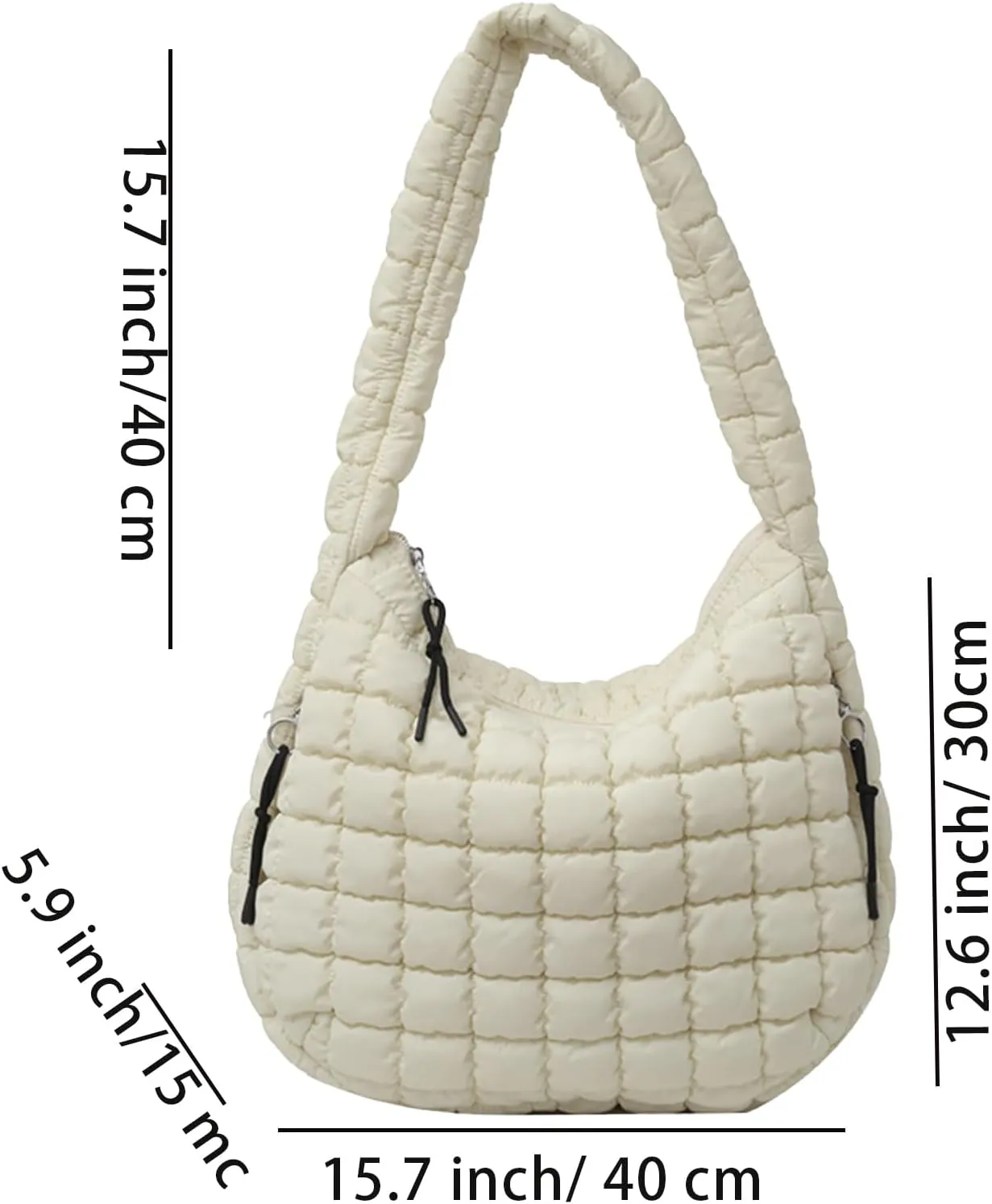 Quilted Puffer Tote Bags for Women Lightweight Quilted Padding Shoulder Bag Satchel Handbag Zip Puffer Bag Green
