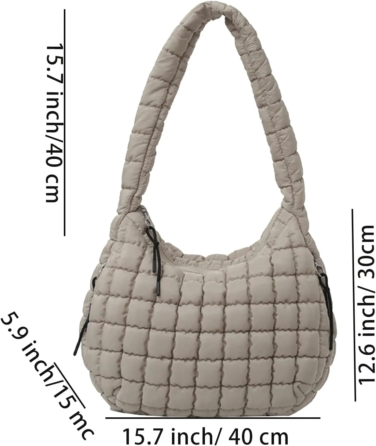 Quilted Puffer Tote Bags for Women Lightweight Quilted Padding Shoulder Bag Satchel Handbag Zip Puffer Bag Green