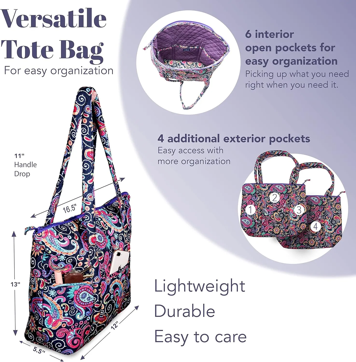 Quilted Shoulder Tote Bag Handbag