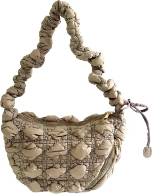 Quilted Small Bag,Adjustable Shoulder Strap Puffer Crescent Crossbody Bags Lightweight Hobo Handbag Puff Purse