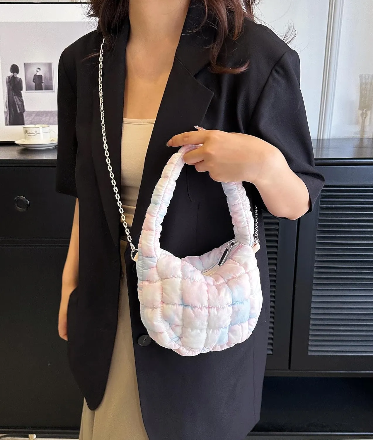 Quilted Tote Bag for Women Puffer Bag Lightweight Padding Shoulder Purse Hobo Bags Satchel Handbag Cloud Bags with Zip 2025