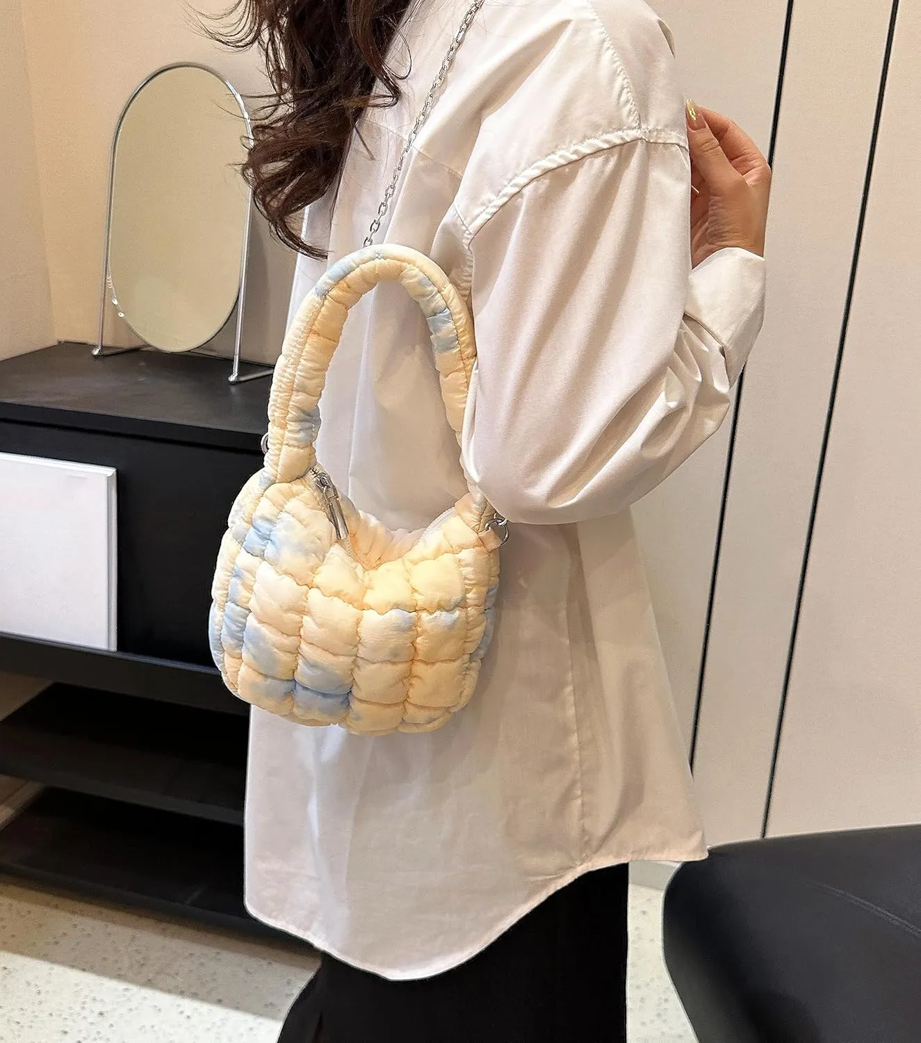 Quilted Tote Bag for Women Puffer Bag Lightweight Padding Shoulder Purse Hobo Bags Satchel Handbag Cloud Bags with Zip 2025