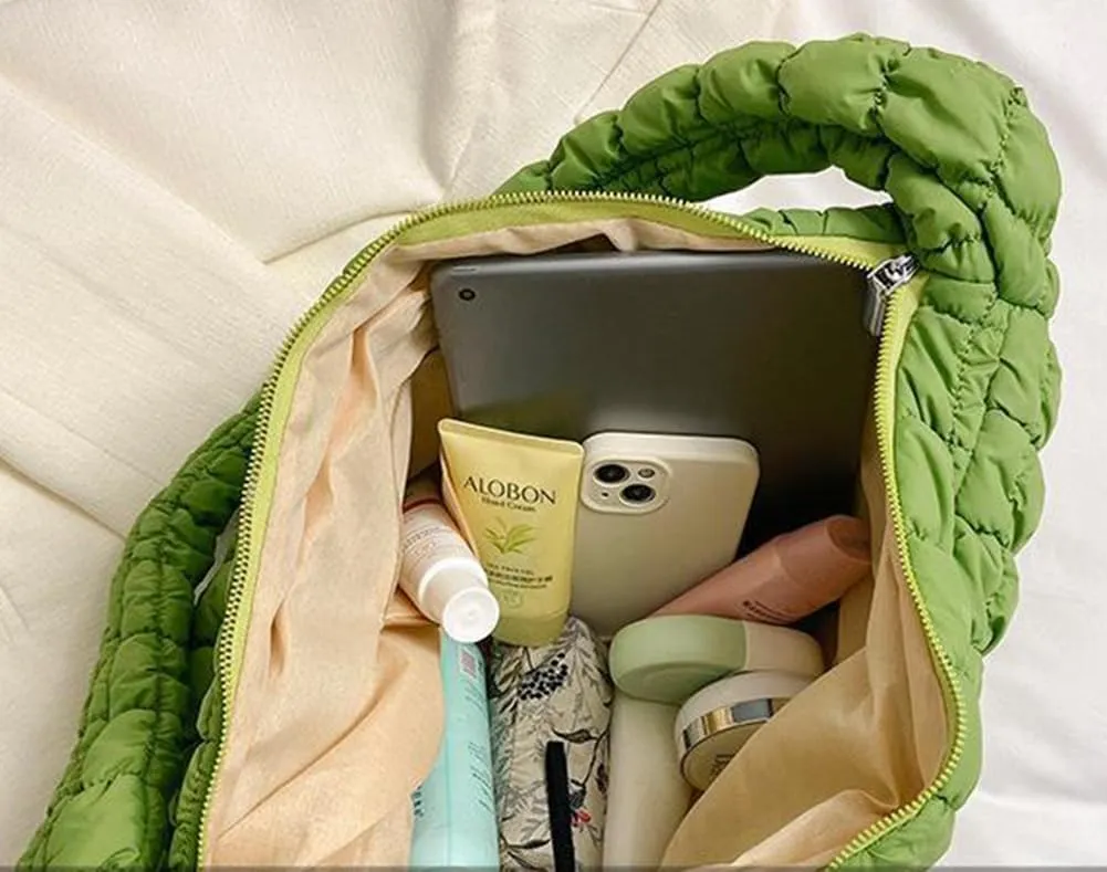 Quilted Tote Bag for Women Puffer Bags Large Padding Shoulder Bag Dumpling Underarm Bag Tote Bag Cloud Handbags with Zip